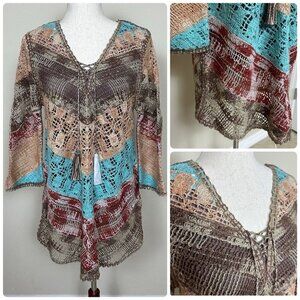 $120 NWT Soft Surroundings Crochet Tunic Size Petite Small PS Cottagecore Boho